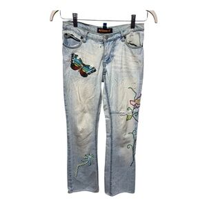 Vtg Y2K Dollhouse Cotton Low Rise Beaded Jeans